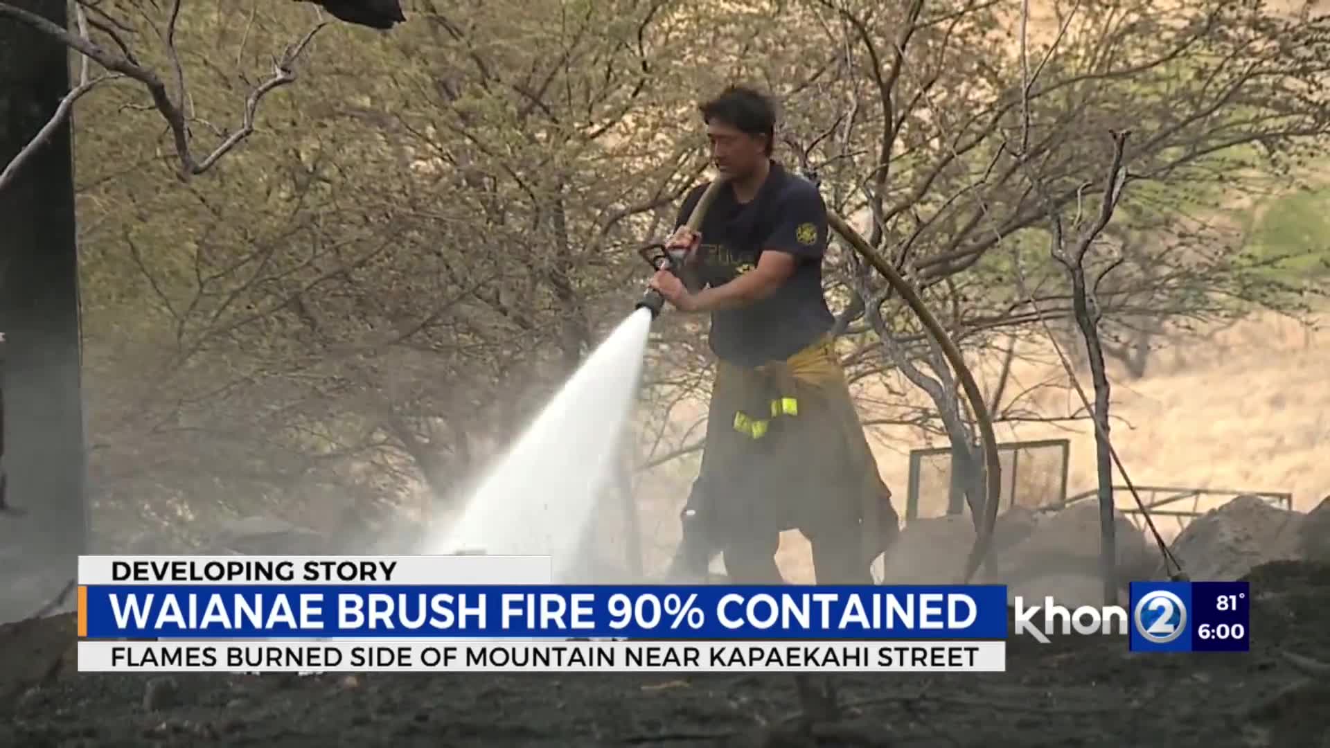 HFD battles brush fire on a mountain in Waianae – KHON2
