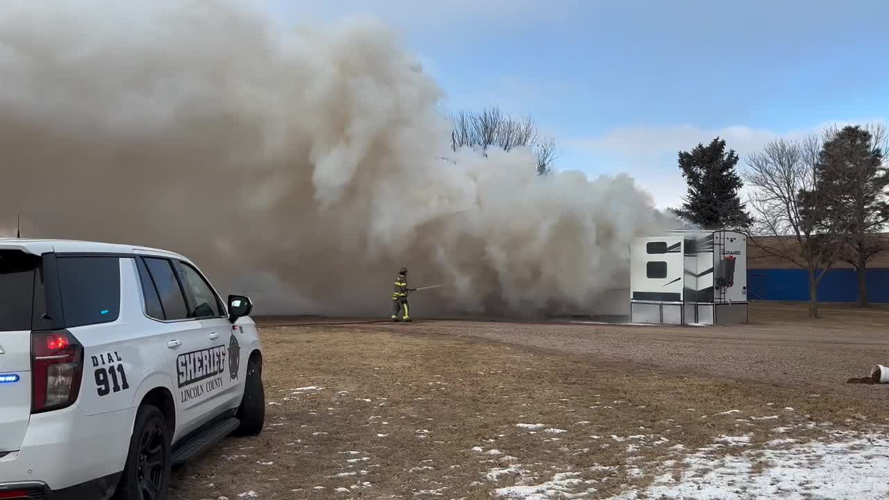Crews battle camper fire at Canton I-29 exit – KELOLAND.com