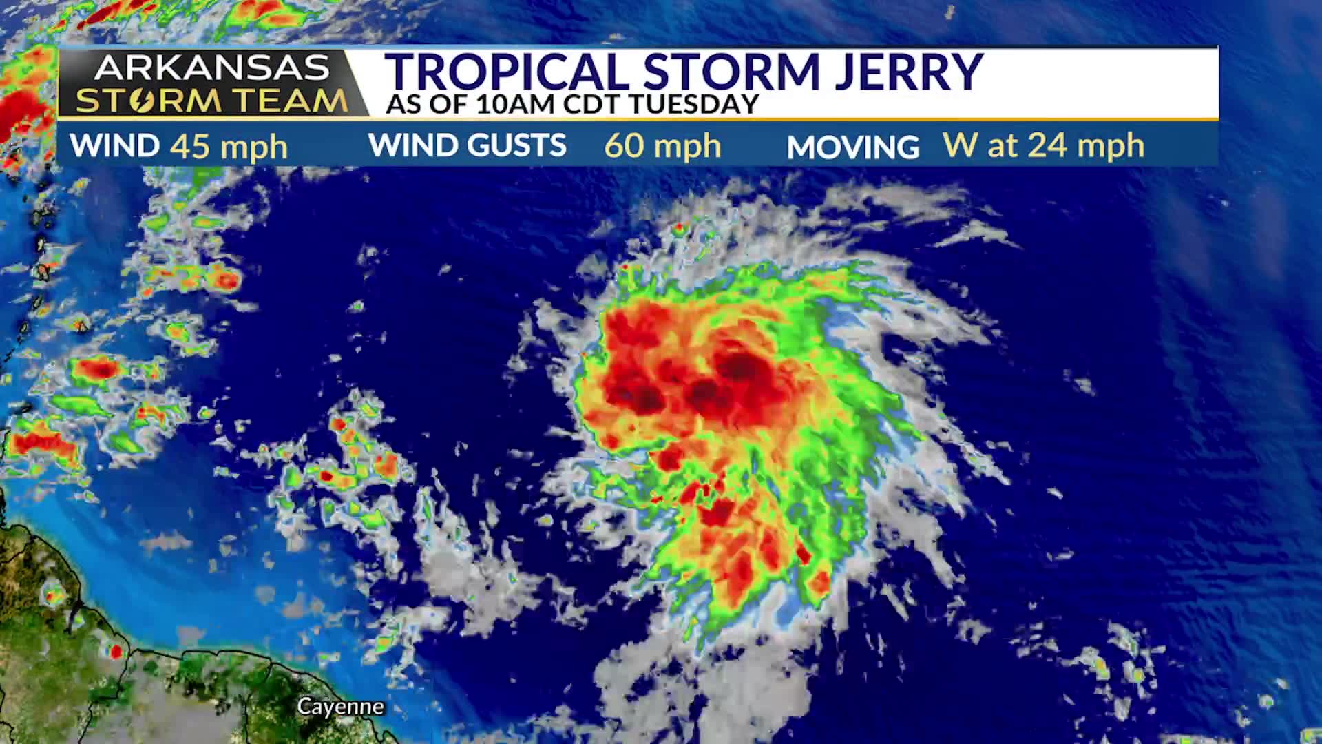 Tropical Storm Jerry Forms in the Atlantic – KLRT – FOX16.com